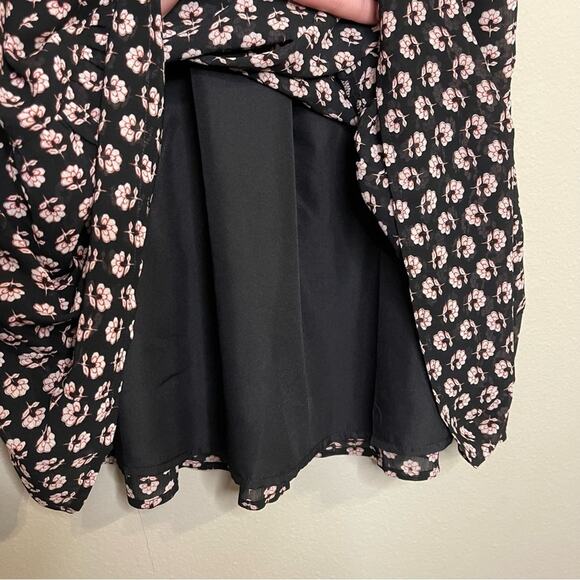 NEW J.Crew Factory Ruffle V-neck Mini Dress in Blue White Floral 0 - Picture 9 of 11